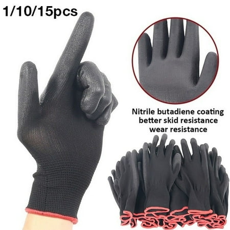 Black Nylon Work Gloves with Polyurethane Coating 10/15 Pairs(S/M/L) Nylon Gloves
Black Nylon Work Gloves with Polyurethane Coating 10/15 Pairs(S/M/L) Nylon Gloves