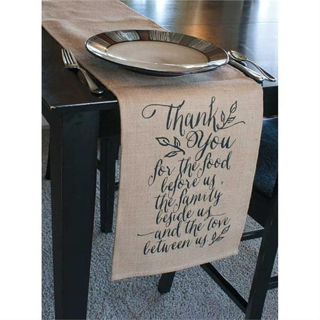 Jozie B Thank You Jute Table Runner 72 x 12 in.