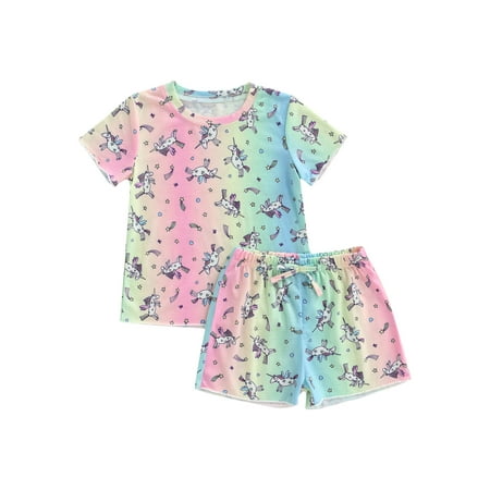 Licupiee Toddler Kids Baby Girl Cute Pajama Set Unicorn Print Short Sleeve Top+Shorts Soft Cotton Sleepwear 3-4 Years
Licupiee Toddler Kids Baby Girl Cute Pajama Set Unicorn Print Short Sleeve Top+Shorts Soft Cotton Sleepwear 3-4 Years
