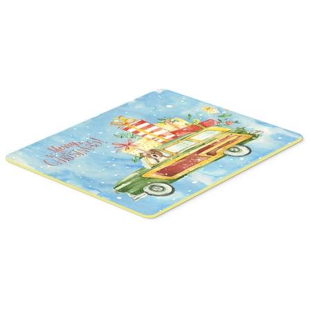 Merry Christmas Red Staffie Bull Terrier Kitchen or Bath Mat 24x36