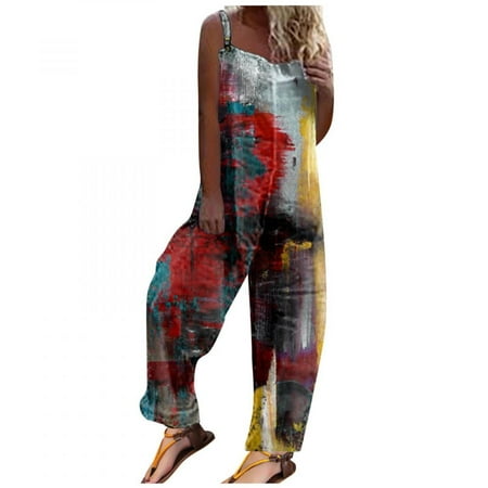 Homadles Wide Leg Jumpsuits for Women- Loose Fit Fashion Printed Sleeveless Casual Stretchy Rompers for Women Red M
Homadles Wide Leg Jumpsuits for Women- Loose Fit Fashion Printed Sleeveless Casual Stretchy Rompers for Women Red M