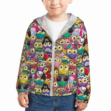 Ocsxa Cute Cartoon Owls Print Kids Active Zipper Sun Protection Jacket Boys Girls Hooded Cooling Shirt-2 Years
Ocsxa Cute Cartoon Owls Print Kids Active Zipper Sun Protection Jacket Boys Girls Hooded Cooling Shirt-2 Years
