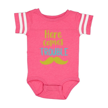 Inktastic Here Comes Trouble Mustache - Blue Green Gift Baby Boy or Baby Girl Bodysuit
Inktastic Here Comes Trouble Mustache - Blue Green Gift Baby Boy or Baby Girl Bodysuit