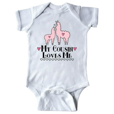 Inktastic Llama My Cousin Loves Me Gift Baby Girl Bodysuit