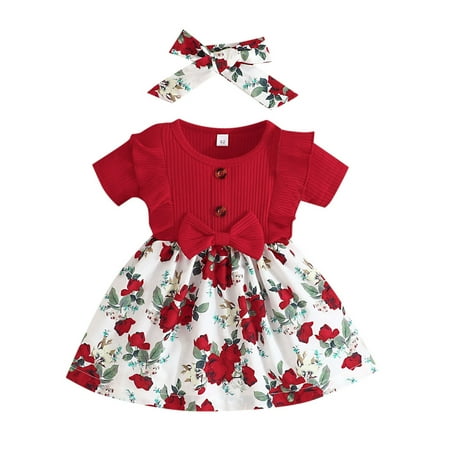 Baby Girls Casual Outfit Sets Cute Short Sleeve Knitted Floral Dress Headband 3 Piece 18-24 Months
Baby Girls Casual Outfit Sets Cute Short Sleeve Knitted Floral Dress Headband 3 Piece 18-24 Months