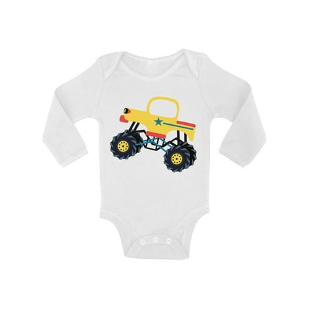 18 Months Boy Clothes - Baby 6 - 12 - 18 Months - Monster Truck Long Sleeve Bodysuit