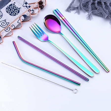 Farfi 3/5Pcs Portable Recyclable Tableware Kit Chopsticks Spoon Straws Fork Cutlery
Farfi 3/5Pcs Portable Recyclable Tableware Kit Chopsticks Spoon Straws Fork Cutlery