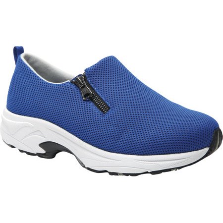 Women s Drew Swift Athleisure Zip-Up Sneaker Royal Blue Mesh Fabric 7.5 N