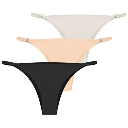 WBQ 3 Pack G String Thongs for Women T Back String Underwear Low Rise Silky Bikini Panties
WBQ 3 Pack G String Thongs for Women T Back String Underwear Low Rise Silky Bikini Panties