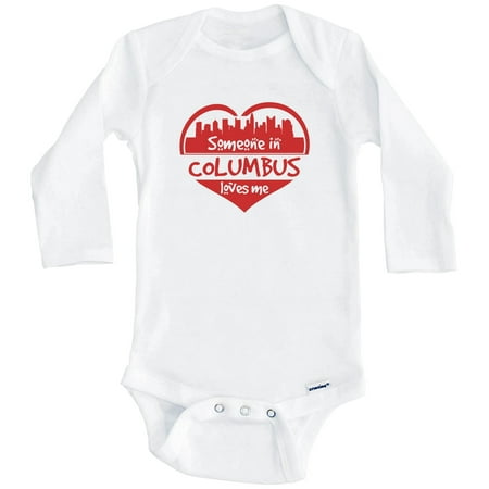 Someone in Columbus Loves Me Columbus Ohio Skyline Heart One Piece Baby Bodysuit (Long Sleeve) 3-6 Months White
Someone in Columbus Loves Me Columbus Ohio Skyline Heart One Piece Baby Bodysuit (Long Sleeve) 3-6 Months White