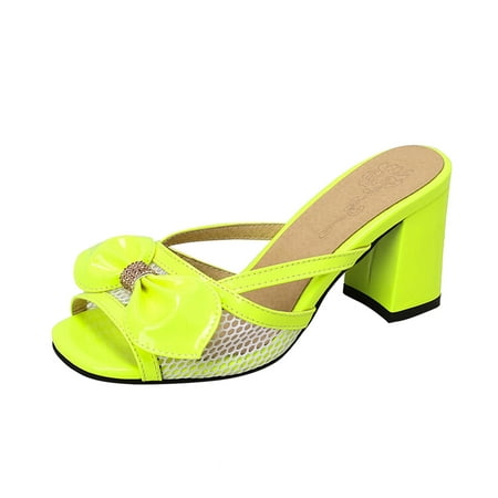 Cathalem Ladies Fashion Solid Color Breathable Hollow Mesh Bow Thick High Heeled Open Toe Sandals Green 40
Cathalem Ladies Fashion Solid Color Breathable Hollow Mesh Bow Thick High Heeled Open Toe Sandals Green 40