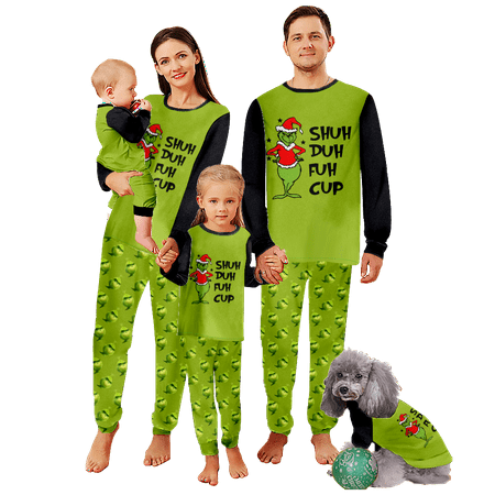 FUNIER Family Christmas Pajamas Sets Merry Christmas Claus Cartoon Green Printed Sizes Baby-Kids-Adult-Pet 2-Piece Top and Pants Bodysuits Unisex Pajamas Set
FUNIER Family Christmas Pajamas Sets Merry Christmas Claus Cartoon Green Printed Sizes Baby-Kids-Adult-Pet 2-Piece Top and Pants Bodysuits Unisex Pajamas Set