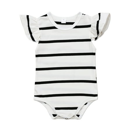 Sunisery Newborn Infant Baby Boys Girls Stripe Printed Fly Sleeve Cotton Jumpsuit Romper White 9-12 Months 
Sunisery Newborn Infant Baby Boys Girls Stripe Printed Fly Sleeve Cotton Jumpsuit Romper White 9-12 Months