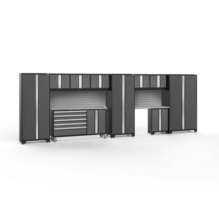 NewAge Products Bold Series Gray 11 Piece Cabinet Set Heavy Duty 24-Gauge Steel Garage Storage System Slatwall Included
NewAge Products Bold Series Gray 11 Piece Cabinet Set Heavy Duty 24-Gauge Steel Garage Storage System Slatwall Included