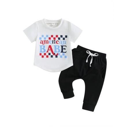 Bagilaanoe 4th of July Clothes for Toddler Baby Boys Short Sleeve Letter Print T-shirt Tops + Trousers 3M 6M 12M 18M 24M 3T Kids Independence Day Outfits 2pcs Long Pants Set
Bagilaanoe 4th of July Clothes for Toddler Baby Boys Short Sleeve Letter Print T-shirt Tops + Trousers 3M 6M 12M 18M 24M 3T Kids Independence Day Outfits 2pcs Long Pants Set
