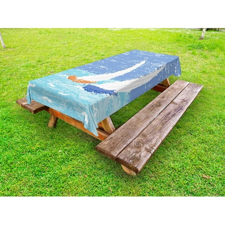Nautical Outdoor Tablecloth Grunge Style Illustration of Two Racing Sailboats in A Windy Ocean Water Print Decorative Washable Fabric Picnic Table Cloth 58 X 84 Inches Pale Blue by Ambesonne
Nautical Outdoor Tablecloth Grunge Style Illustration of Two Racing Sailboats in A Windy Ocean Water Print Decorative Washable Fabric Picnic Table Cloth 58 X 84 Inches Pale Blue by Ambesonne