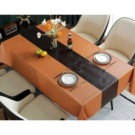 Tablecloth Material PVC Color Leather Table Runner 135*220cm Orange