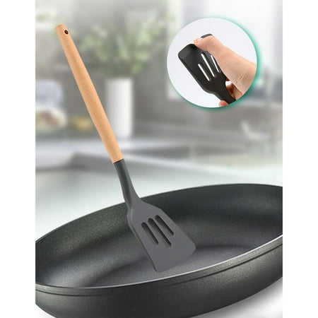 3 Pieces Silicone Slotted Turner with Wood Handle Non-Stick Kitchen Utensil Heat Resistant Kitchen Spatula A
3 Pieces Silicone Slotted Turner with Wood Handle Non-Stick Kitchen Utensil Heat Resistant Kitchen Spatula A