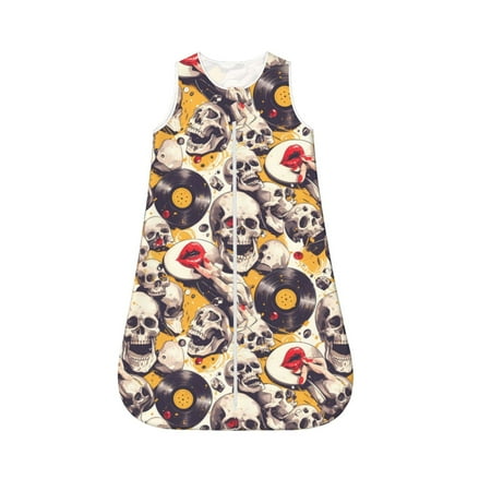 Fotbe lips record rock Skull Pattern Sleep Sack - Baby Wearable Blanket with Zipper Extra Soft Cotton Sleeveless Sleeping Bag for Infants-Large
Fotbe lips record rock Skull Pattern Sleep Sack - Baby Wearable Blanket with Zipper Extra Soft Cotton Sleeveless Sleeping Bag for Infants-Large