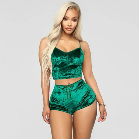 HIMIWAY New Women Deep V Sexy Lingerie Velvet Camisole Bow Shorts Set Bra Underwear Green
HIMIWAY New Women Deep V Sexy Lingerie Velvet Camisole Bow Shorts Set Bra Underwear Green