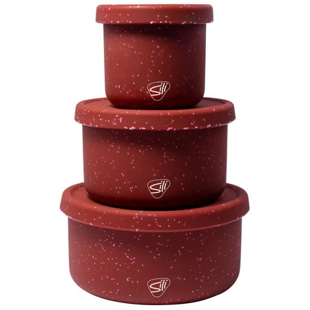 Silipint: Silicone Lidded Bowls: Set of 3: Speckled Red - 10 20 & 30oz - Flexible Unbreakable Easy Storage Non-Slip
Silipint: Silicone Lidded Bowls: Set of 3: Speckled Red - 10 20 & 30oz - Flexible Unbreakable Easy Storage Non-Slip
