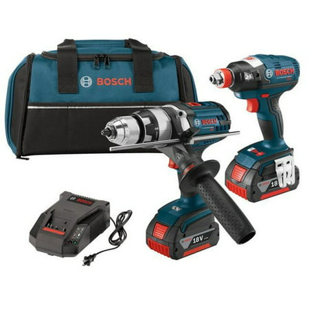 Bosch CLPK223-181 18V EC Brushless Lithium-Ion Brute Tough Drill Driver and Socket-Ready Hex Impact Driver