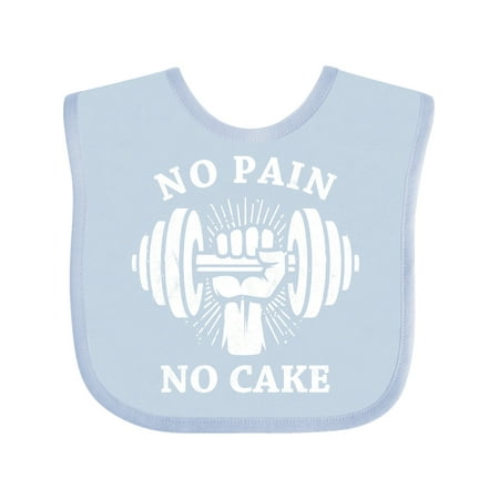 Inktastic No Pain No Cake Gift Baby Boy or Baby Girl Bib