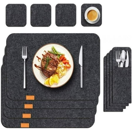 Placemats - Felt Placemats Non-Slip Heat-Resistant Washable Table Mats Household Western Place Mat Dining Table Mat Insulation Absorbent Non-Slip Suit
Placemats - Felt Placemats Non-Slip Heat-Resistant Washable Table Mats Household Western Place Mat Dining Table Mat Insulation Absorbent Non-Slip Suit