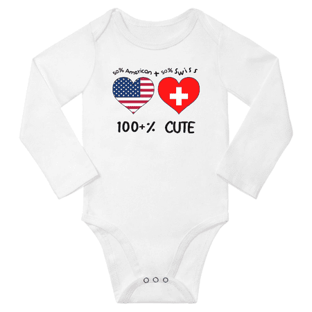 50% American + 50% Swiss = 100+% Cute Baby Long Slevve Bodysuits (White 18-24 Months)
50% American + 50% Swiss = 100+% Cute Baby Long Slevve Bodysuits (White 18-24 Months)