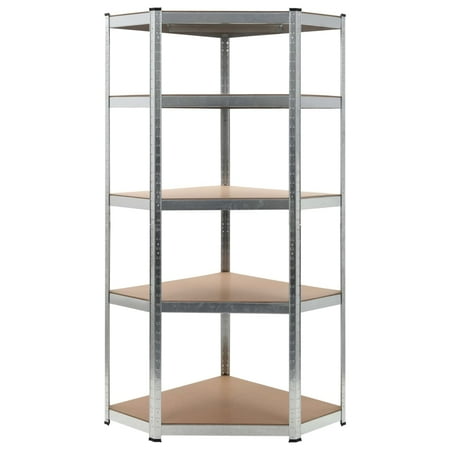 Storage Shelf Silver 29.5 x29.5 x70.9 Steel and MDF