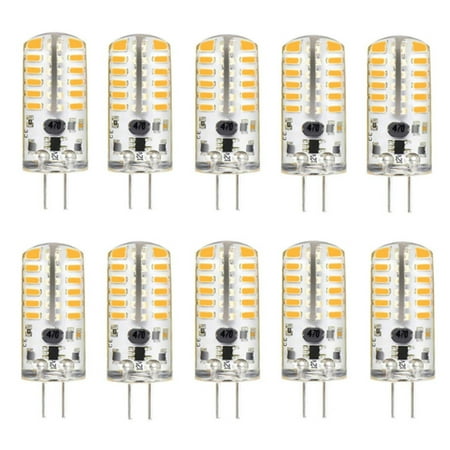 

10 Pack G4 LED Bulbs 12V 3W Bi-Pin LED Light Bulbs 483014 SMD 20W Halogen Bulb Replacement Silicone Coated Shatterproof 220 Lumens 360 Beam Angle AC/DC - 3000K Warm White