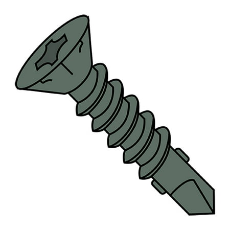 8-18X2 1/4 Phillips Flat with Nibs and Wings Self Drill Screw Full Thread Ceramic Green (Pack Qty 1 000) BC-0836KPFRC
8-18X2 1/4 Phillips Flat with Nibs and Wings Self Drill Screw Full Thread Ceramic Green (Pack Qty 1 000) BC-0836KPFRC