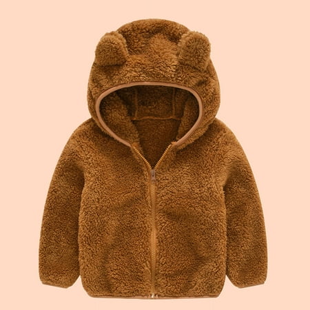 TUOBARR Toddler Baby Boys Girls Solid Color Plush Cute Bear Ears Winter Hoodie Thick Coat Jacket Brown (6Months-4Years)
TUOBARR Toddler Baby Boys Girls Solid Color Plush Cute Bear Ears Winter Hoodie Thick Coat Jacket Brown (6Months-4Years)