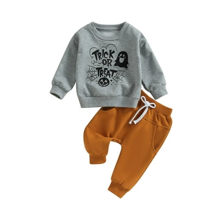 Sunisery Halloween Baby Boys Outfit 2Pcs Fall Winter Clothes Set Long Sleeve Crew Neck Letters Print Sweatshirt with Sweatpants
Sunisery Halloween Baby Boys Outfit 2Pcs Fall Winter Clothes Set Long Sleeve Crew Neck Letters Print Sweatshirt with Sweatpants