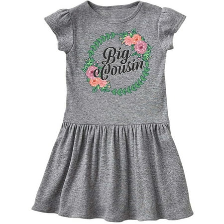 Inktastic Big Cousin with Flower Circle Gift Toddler Girl Dress