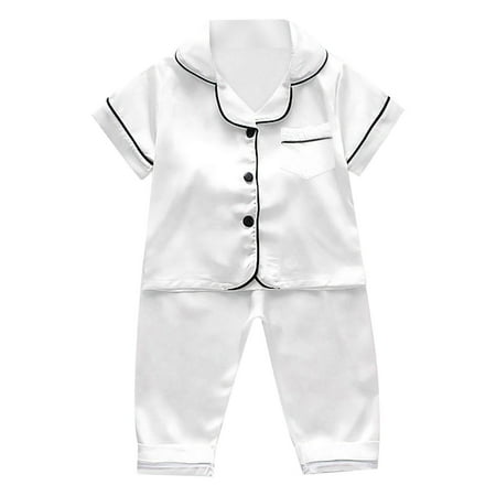 EnJoCho Kids Cotton Clothes Toddler Baby Boys Girls Satin Short Sleeve Button Down Shirt Tops + Long Pants Silk Pajamas Sleepwear Outfits Loungewear Set Baby Kids Party Comfort Clothing Trendy Set
EnJoCho Kids Cotton Clothes Toddler Baby Boys Girls Satin Short Sleeve Button Down Shirt Tops + Long Pants Silk Pajamas Sleepwear Outfits Loungewear Set Baby Kids Party Comfort Clothing Trendy Set