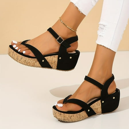 TUOBKE Women‘s Solid Color Thong Sandals Ankle Buckle Strap Platform Comfy Shoes Versatile Summer Slingback Wedge Shoes
TUOBKE Women‘s Solid Color Thong Sandals Ankle Buckle Strap Platform Comfy Shoes Versatile Summer Slingback Wedge Shoes