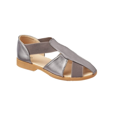 Sandal In Metalic Stretch leather