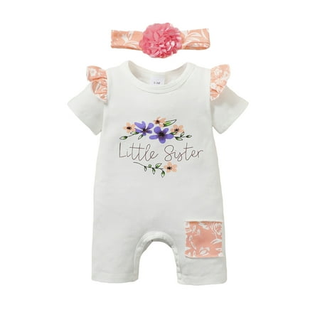 PBaeM Baby Girls Short Sleeve Ruffle Patchwork Romper Flower Headband 2Pcs Set Sizes 0-12M
PBaeM Baby Girls Short Sleeve Ruffle Patchwork Romper Flower Headband 2Pcs Set Sizes 0-12M