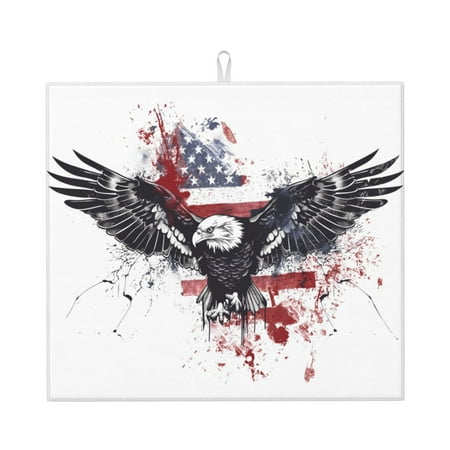Dish Drying Mats for Kitchen Counter - American Flag Eagle Art 16x18In Anti-Slip Absorbent Microfiber Drying Mat for Kitchen Counter Mat Dish Rack Mat with Hanging Loop
Dish Drying Mats for Kitchen Counter - American Flag Eagle Art 16x18In Anti-Slip Absorbent Microfiber Drying Mat for Kitchen Counter Mat Dish Rack Mat with Hanging Loop