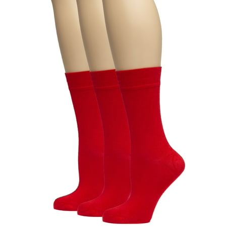 HUGH UGOLI Women s Bamboo Soft Crew Socks for Dress 3 Pairs Red Shoe Size: 9-11 
HUGH UGOLI Women s Bamboo Soft Crew Socks for Dress 3 Pairs Red Shoe Size: 9-11