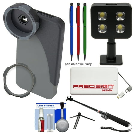 Carson HookUpz IB-642 Binocular Adapter for Apple iPhone 6 \/ 6S with Power Pack + Selfie Stick + LED Light + (3) Stylus Pens + Kit