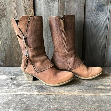 Tdoqot 2022 Boots for Women- Low-heeled Casual Chunky Heel Christmas Gifts Women s Mid Calf Boots Brown 36
Tdoqot 2022 Boots for Women- Low-heeled Casual Chunky Heel Christmas Gifts Women s Mid Calf Boots Brown 36