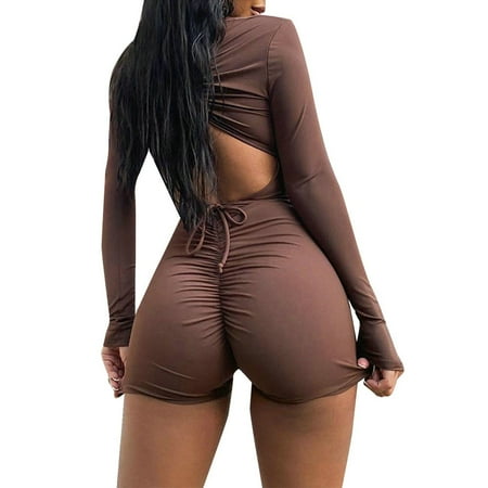 Wedding Guest Jumpsuit For Women Long Sleeve Deep V Neck Top Pleated Bodysuit Overalls Brown M
Wedding Guest Jumpsuit For Women Long Sleeve Deep V Neck Top Pleated Bodysuit Overalls Brown M