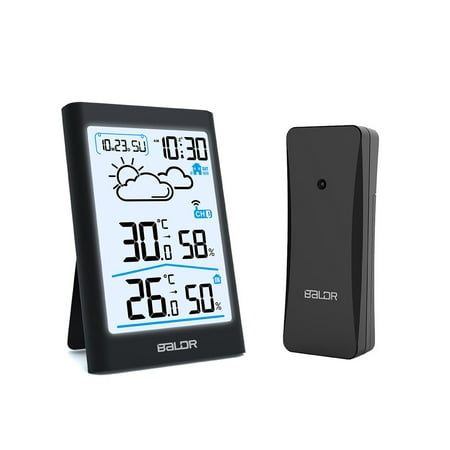 Indoor Outdoor Weather Station Home Garden Office Wireless Digital Display