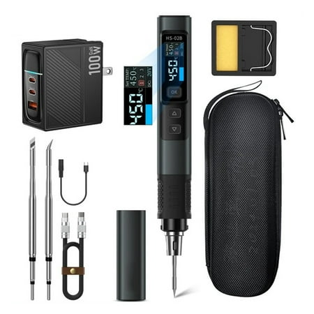 For FNIR HS02Bset 100W Intelligent Soldering Iron 0.96inch Soldering Pen Welding
For FNIR HS02Bset 100W Intelligent Soldering Iron 0.96inch Soldering Pen Welding