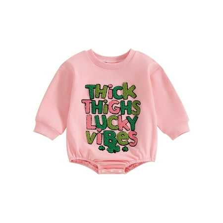 Qtinghua Newborn Baby Girls St. Patrick s Day Romper Long Sleeve Letter Embroidery Jumpsuit Bodysuit Clothes Pink 3-6 Months
Qtinghua Newborn Baby Girls St. Patrick s Day Romper Long Sleeve Letter Embroidery Jumpsuit Bodysuit Clothes Pink 3-6 Months