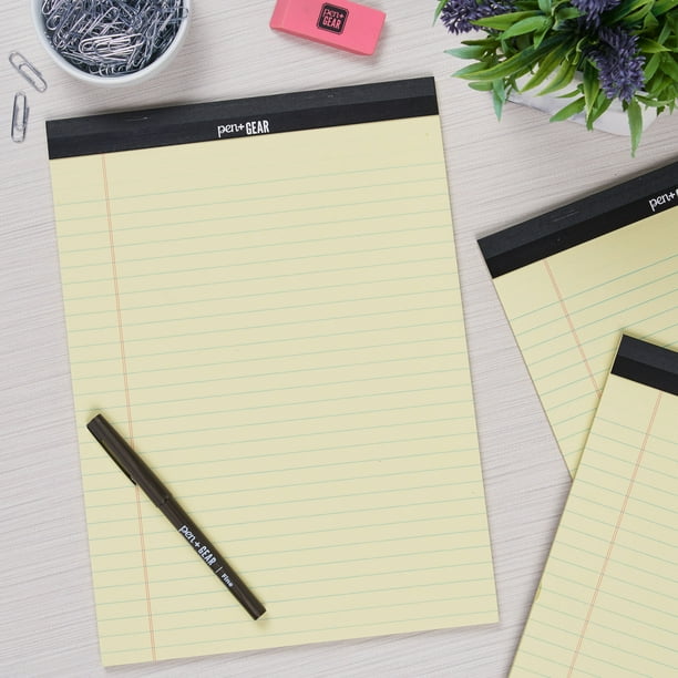 Pen + Gear Legal Pads, Canary Paper, 50 Sheets, 3 Count per Pack