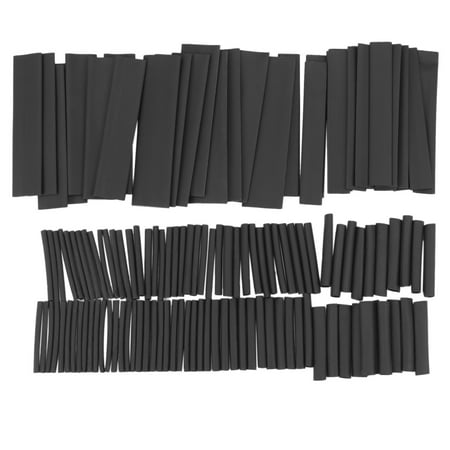 127Pcs Black Glue Weatherproof Heat Shrink Sleeving Tubing Tube Kit