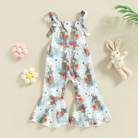 Lamuusaa Baby Kid Girls Easter Bunny Jumpsuit Sleeveless Rabbits Print Long Flare Pants for Summer Party
Lamuusaa Baby Kid Girls Easter Bunny Jumpsuit Sleeveless Rabbits Print Long Flare Pants for Summer Party
